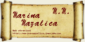 Marina Mazalica vizit kartica